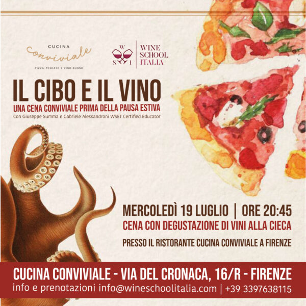 Cena con abbinamento cibo e vino presso il ristorante Cucina Conviviale